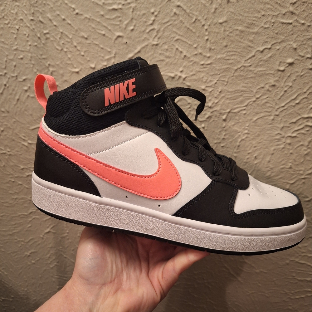 Nike Black and Pink High-Top Sneakers